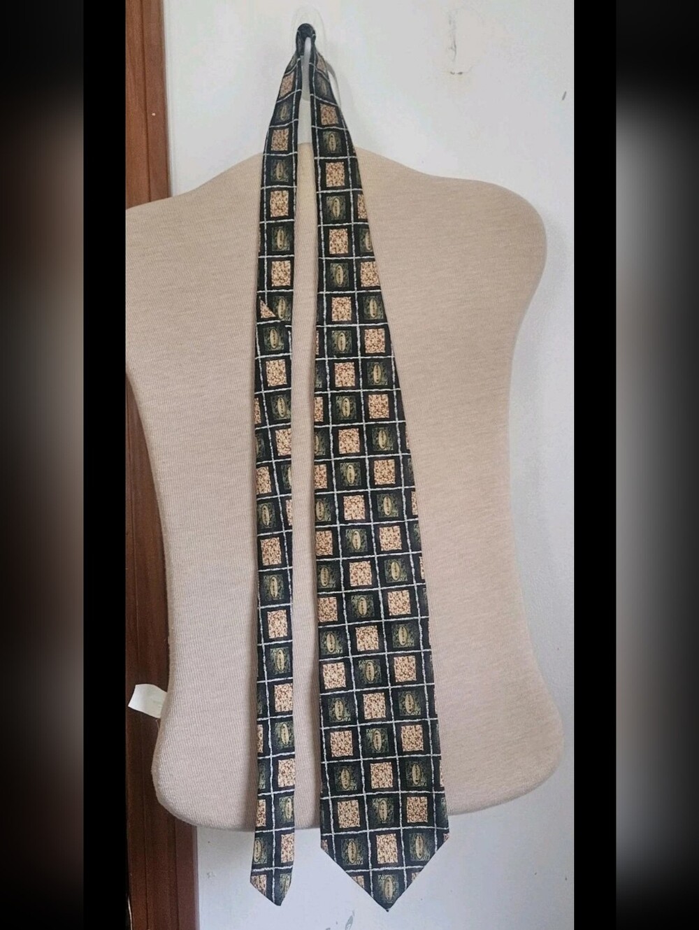 VTG Jimmy V Rick Pitino Collection One Silk Tie 90s Basketball Mosaic Grid USA
